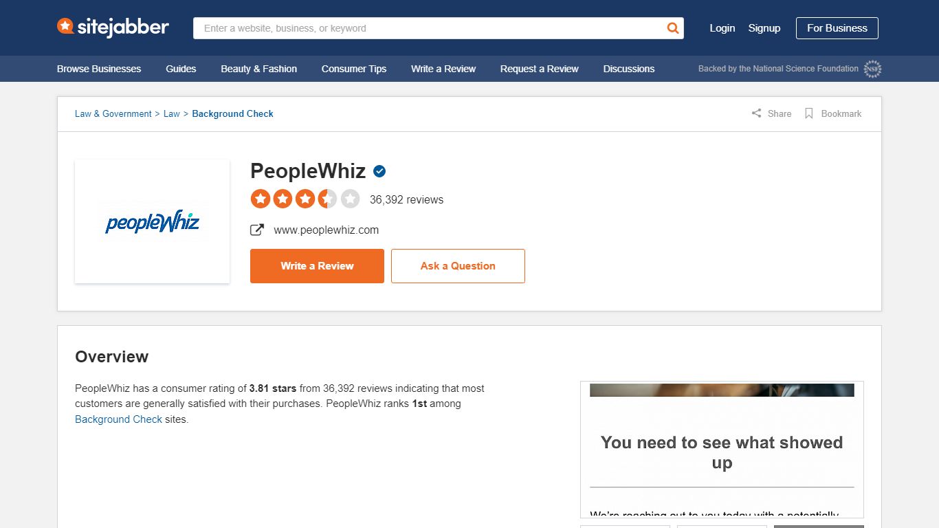 35,413 Reviews of Peoplewhiz.com - Sitejabber